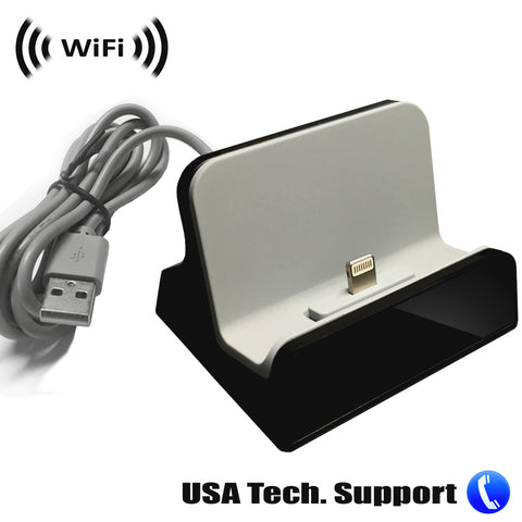 Spy Camera with WiFi Digital IP Signal, Recording & Remote Internet Access, Camera Hidden in a IOS or Android Charging Station by SCS Enterprises ®