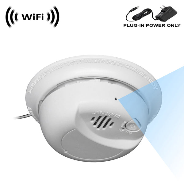 WF-404 : Sony 1080p IMX323 Chip Super Low Light Spy Camera with WiFi Digital IP Signal, Recording & Remote Internet Access, Camera Hidden Hidden in a Residential Fake BRK Smoke Detector with Viewing and Power Options