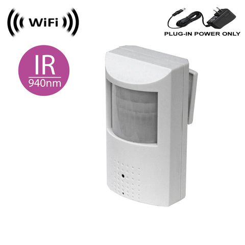 WF-450IR : Wireless Spy Camera with WiFi Digital IP Signal, Recording & Remote Internet Access (Camera Hidden in PIR Motion Detector) w/ 940nM Total Invisible 30ft Night Vision (Full View, no Hotspot)